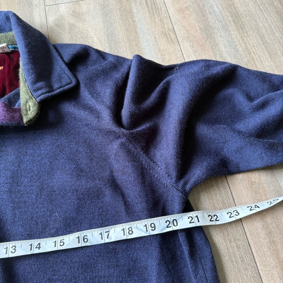 Robert Graham 100% wool polo sweater navy size large - Picture 3 of 6